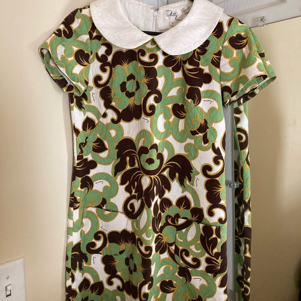 Milly size 2 green and white dress